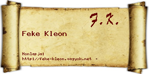 Feke Kleon névjegykártya